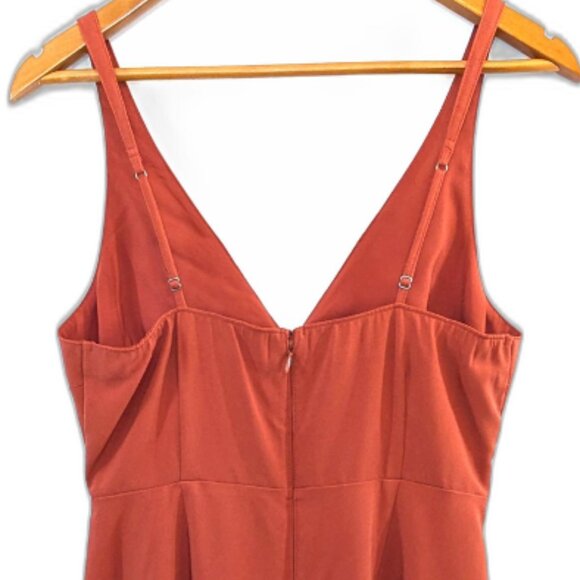 Abercrombie & Fitch | Silm Cutout Midi Dress Rust Orange Red	| Size Medium - Picture 7 of 12